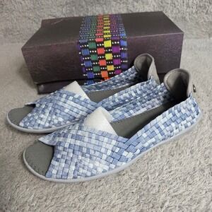 Bernie Mev Womens Dream Woven Flat Sandals Shoes EU‎ 41 US 10 Light Blue NEW
